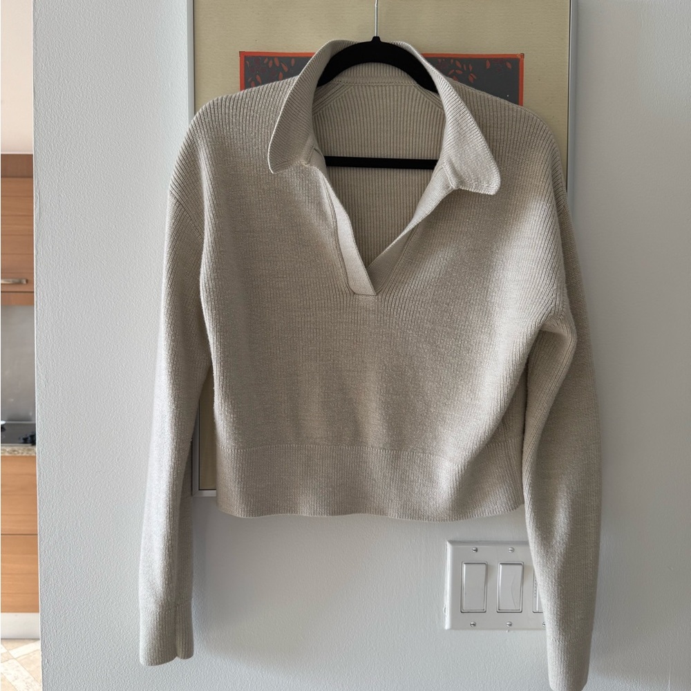 Lululemon Collared Beige Sweater